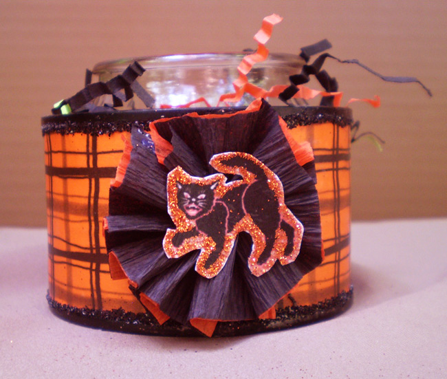 Black Cat Candle Can