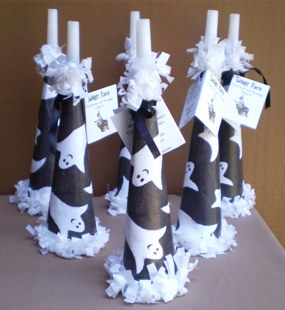 Set of 5 White Ghost Noisemaker Horns