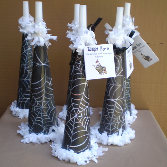 Set of 6 Spider Web Noisemaker Horns