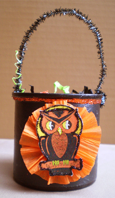 SOLD-Owl Trick or Treat Bucket
