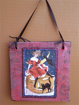 Sold-Halloween Girl Wall Plaque
