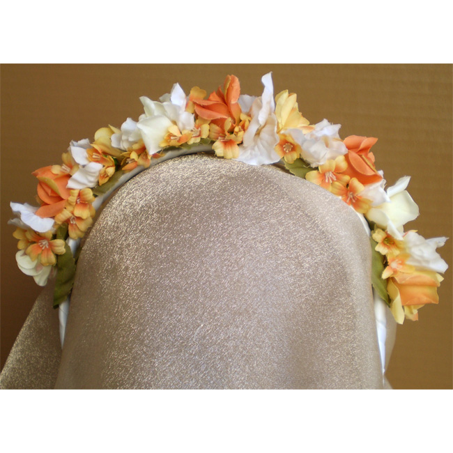 Orange Faerie Rose Head Band